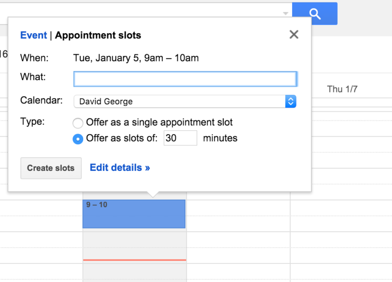 how to use appointment slots google calendar